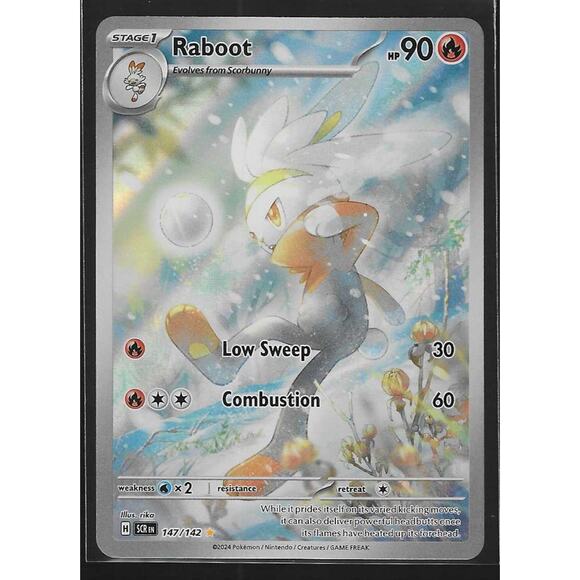pokemon tcg Raboot Illustration Rare 147/142 Sv07: Stellar Crown Pokemon TCG Nm - Picture 1 of 2